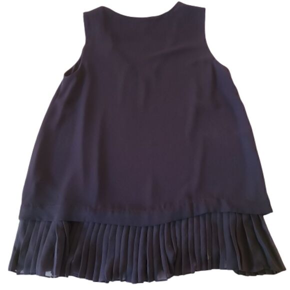 Banana Republic Navy Blue Sleeveless Pleated Tunic - Picture 2 of 11